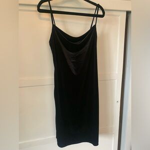Black velvet-like Bebe dress - perfect for date night! Price negotiable!